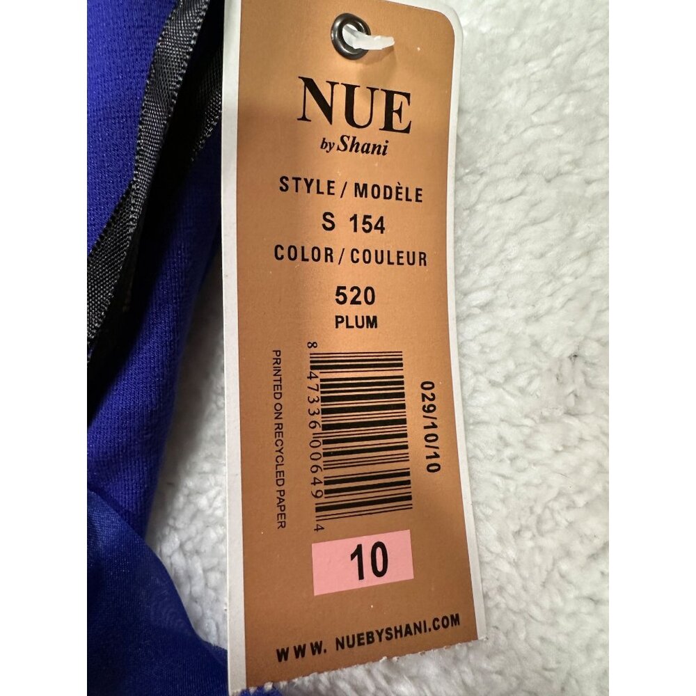 Nue By Shani Plum One-Shoulder Ruffle Trim Dress Size 10 Body Architecture - Picture 3 of 11